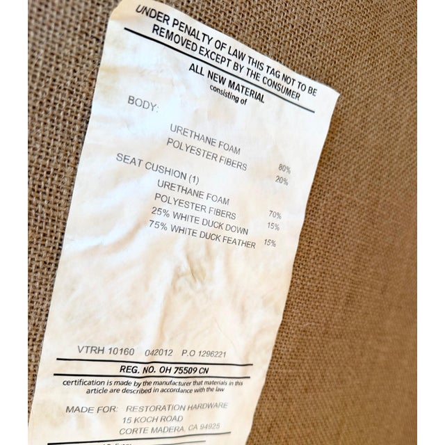 A Pair of Tufted Wingback Chairs in Ivory by Restoration Hardware For Sale - Image 14 of 18