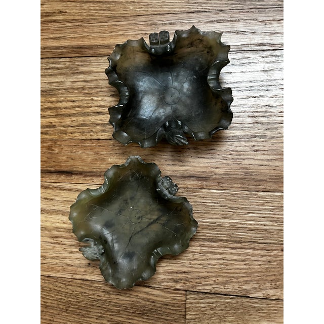 Antique Chinese Natural Agate Carved Inkwell / Brush Washer-Lotus Flower Catchall Vessels For Sale - Image 13 of 13