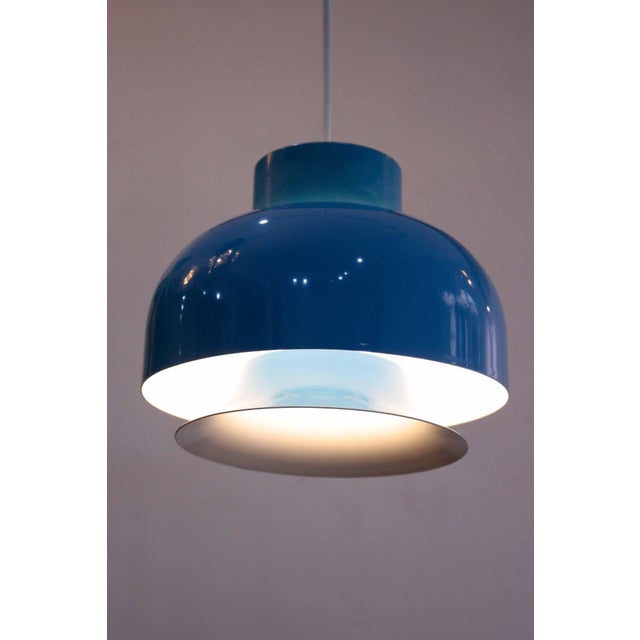 Blue Scandinavian Blue Pendant Lamp, 1970s For Sale - Image 8 of 9