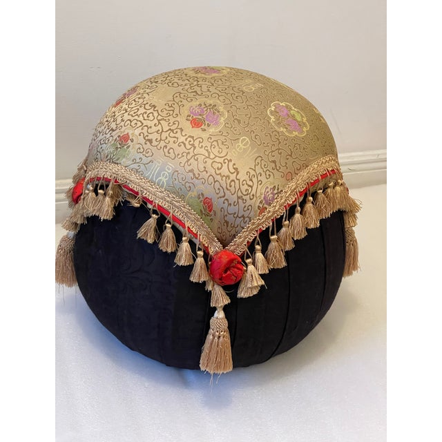 Mid 20 th c attr to Bernhardt round ottoman pouf Alladin style.