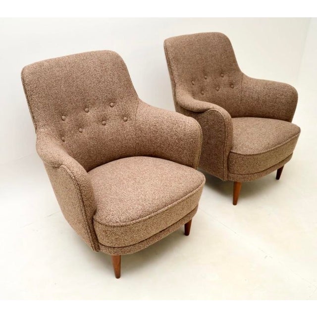 1960s Vintage Swedish Samsas Loynge Chairs attributed to Carl Malmsten, 1960, Set of 2 For Sale - Image 5 of 7
