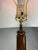 Wood Vintage Carved Wood Floor Lamp With Pleated Fabric Shade For Sale - Image 7 of 8