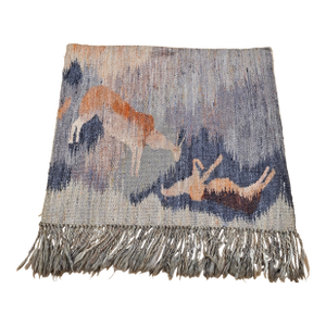 Vintage Handwoven African Tapesty Wall Art, Reflection in Pond Mohair, Lesotho