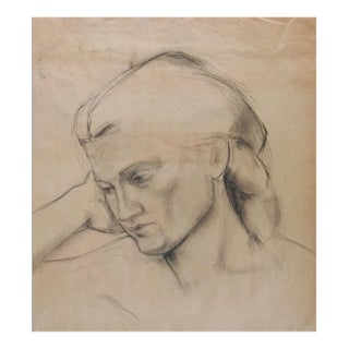 Vintage Portrait Study of Woman Drawing For Sale