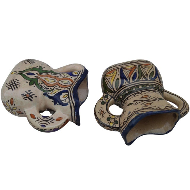 Mid 20th Century Mid 20th Century Andalusian-Patterned Ceramic Vases With Handles - Set of 2 For Sale - Image 5 of 8