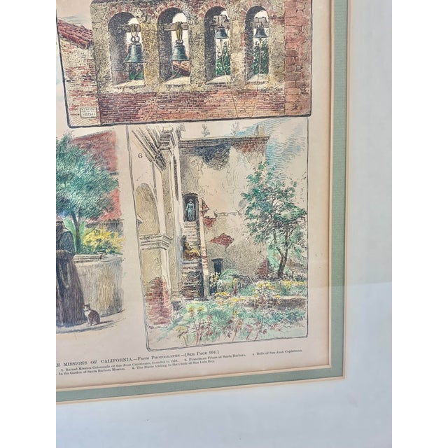 Mid 20th Century Vintage Missions of California Print For Sale - Image 5 of 11