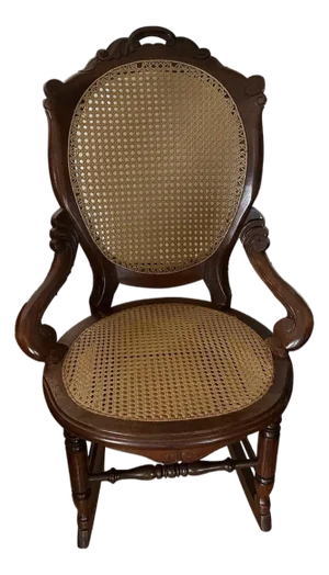 Antique Victorian Eastlake Cane Rocking Chair, Attributed to Lippincott, Circa 1900