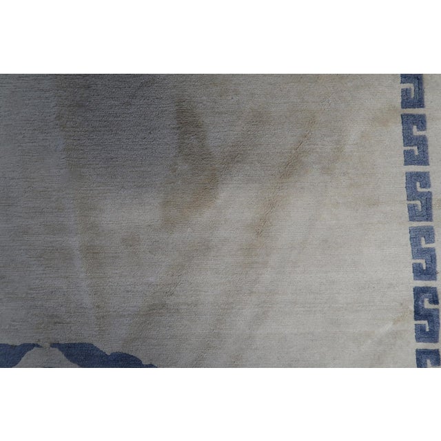 White 1970s Handmade Vintage Tibetan Khaden Rug 4.8' X 6.1' (147cm X 187cm) For Sale - Image 8 of 13