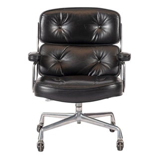 Eames for Herman Miller Time Life Black Leather Office Chair 1981 For Sale