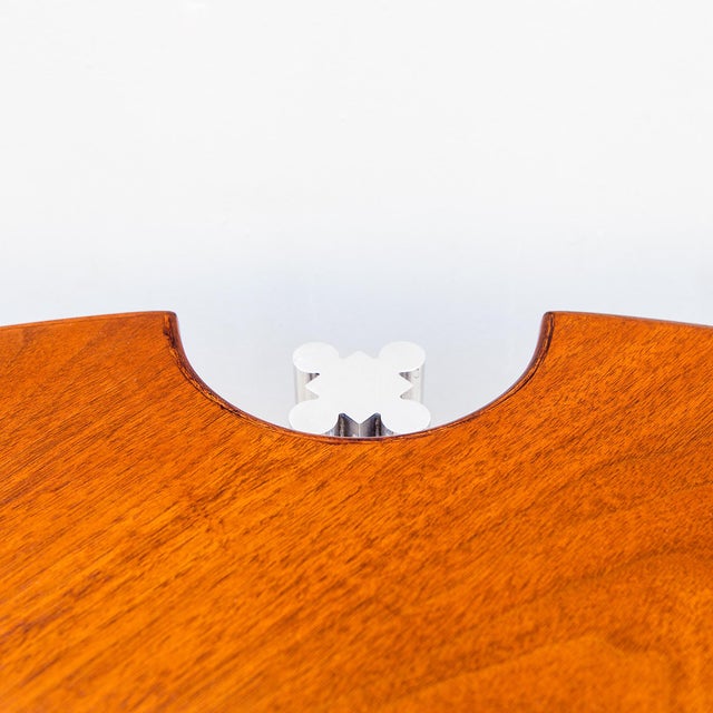 1970s Restored Mid Century Walnut & Steel Dining Table by Risom Design For Sale - Image 10 of 12