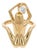 18k Yellow Gold Sculpted Female Figure Diamond Solitaire Ring, Size 6 For Sale