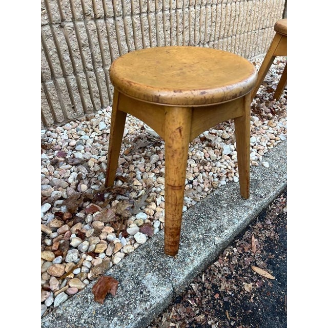 Mid 20th Century Pair Mid Century Solid Maple Stools by Remington Randor For Sale In Washington DC - Image 6 of 11