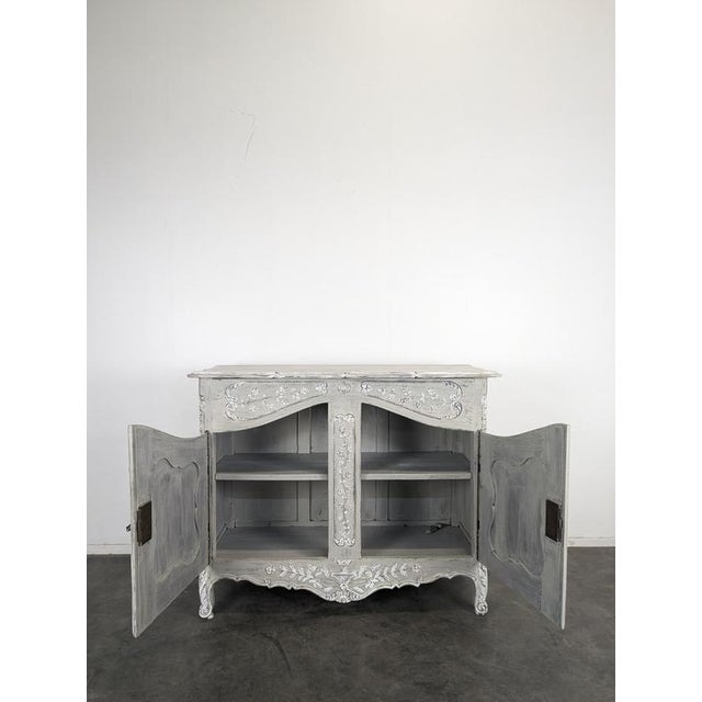 2000 - 2009 Provençal Louis Xv Style Buffet, Richly Carved and Patinated Grey For Sale - Image 5 of 10