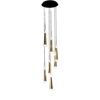 Gold Meteoriti Di Metallo Pendant Light in Aluminum and Acrylic by Jago For Sale