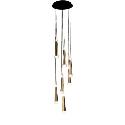 Gold Meteoriti Di Metallo Pendant Light in Aluminum and Acrylic by Jago For Sale