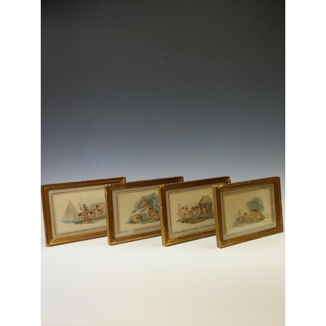 Nude Putti Stipple, 1800, Engravings, Set of 4, in Very Good conditions. Designed before 1890 This piece has an...