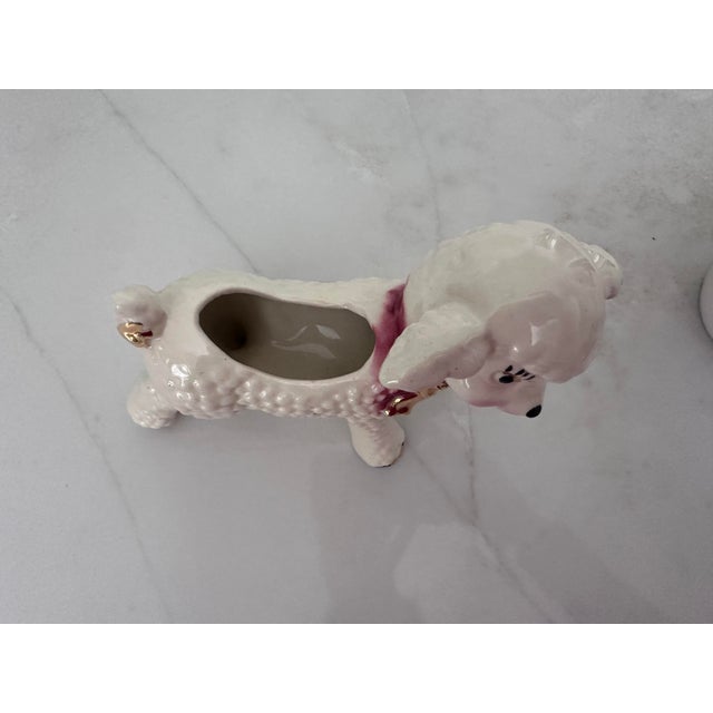 Vintage Kitsch Lamb Figural Ceramic Planter With Gold Accents For Sale - Image 4 of 4