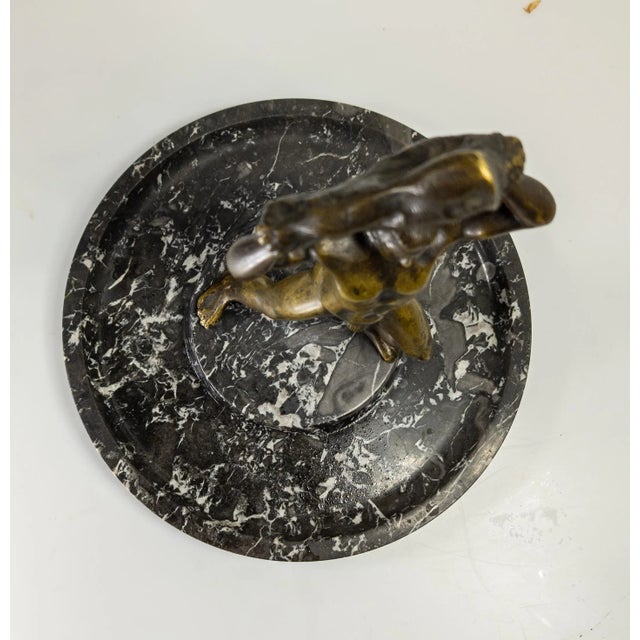 Early 20th Century Art Deco Mythical Bronze of Hercules on Marble Base For Sale - Image 11 of 13