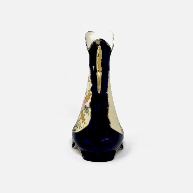 Art Nouveau Antique Gg International Austrian Porcelain Ewer – Cobalt Blue & Gold Gilt For Sale - Image 3 of 9