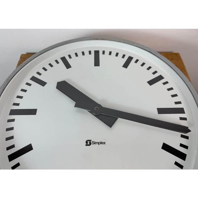 Large Industrial Double Sided Factory Clock from Simlex, 1960s For Sale - Image 18 of 18