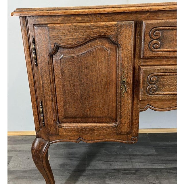 Vintage French Louis XVI Style Oak Cabinet For Sale - Image 3 of 12