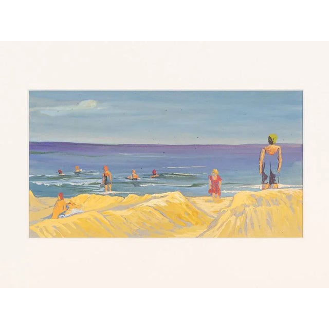 Beach, Gouache on Paper, Framed For Sale - Image 8 of 8