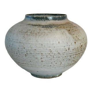 Mid-Century Hand Thrown California Studio Pottery Vessel Vase in Stunning Glaze With Delicate Lip For Sale