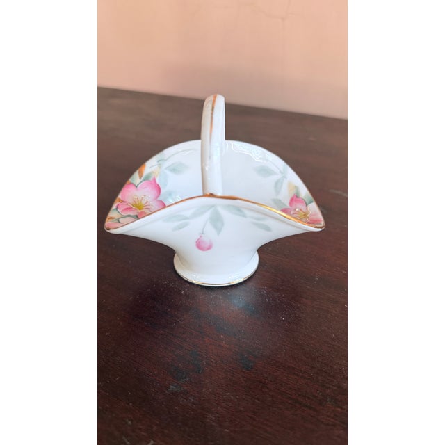 Antique, Early 20th Century Noritake Japan Azalea Porcelain Dolly Varden Basket For Sale In New York - Image 6 of 6