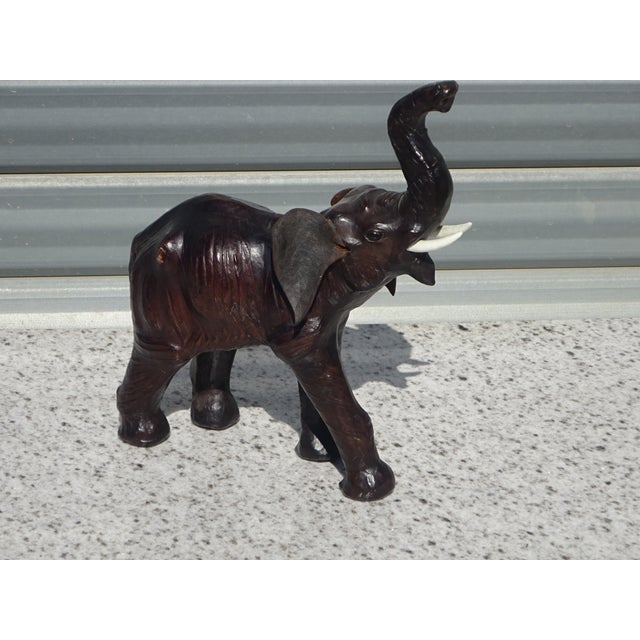 1960s Asian Leather Elephant Figurine, 1960s For Sale - Image 5 of 15