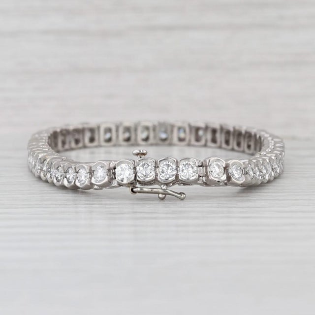 4.70ctw Diamond Tennis Bracelet Platinum 7" 5.2mm For Sale In Greensboro - Image 6 of 7