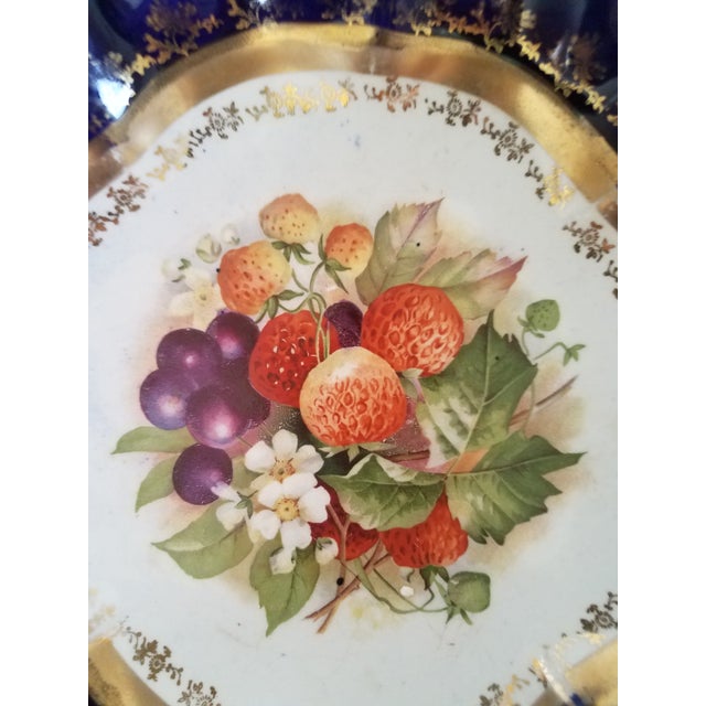 Antique "Empire China " Japanese hand painted shallow bowl is stunning with gold gilt paint around the scalloped edge and...