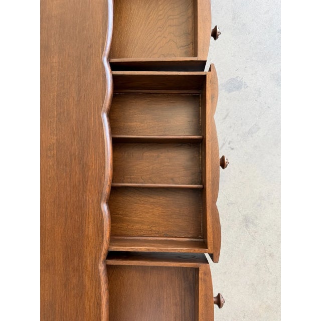 Wood Vintage Carved Oak Server Buffet For Sale - Image 7 of 16