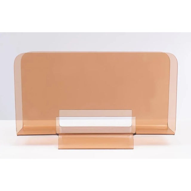 Smoked Acrylic Glass Magazine Rack, France, 1975 For Sale - Image 8 of 8