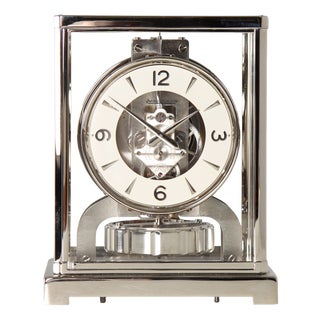 Nickel Plated Atmos Clock from Jaeger Lecoultre, 1956 For Sale