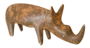 Vintage African Medium Skinny Bronze Rhino