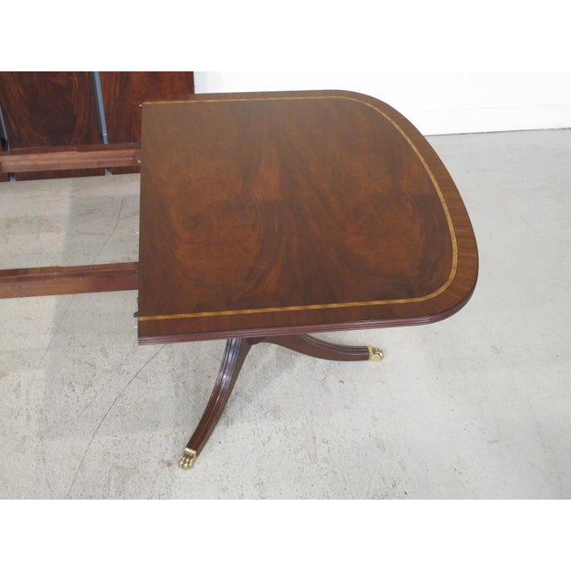 Henkel Harris Dining Room Table / HENKEL HARRIS Inlaid Mahogany Oval Dining Table / Pair of 2 henkel harris 101a chippendale dining arm chairs finish no 29 mint.