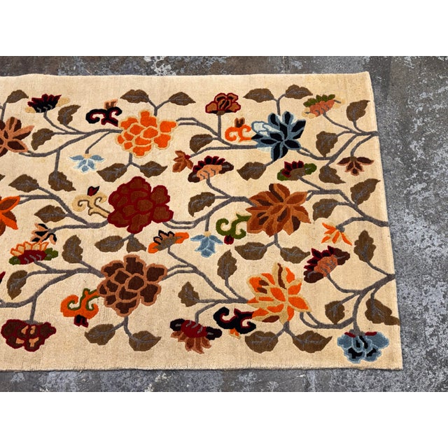 3ft 2in X 5ft 9in Tibetan Refugee Darjeeling Area Rug For Sale - Image 4 of 12