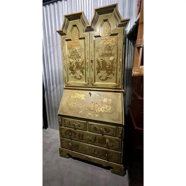 Offered is a hand painted two piece secretary desk by Trouvaille’s Furniture. This piece features lock and key doors on...