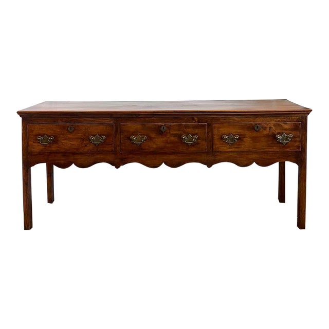 19th Century Georgian 3 Drawer Walnut Side Board For Sale