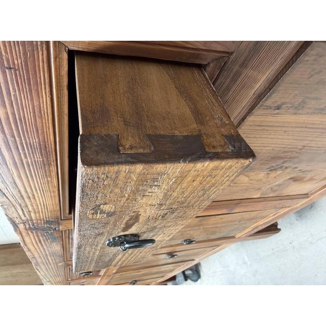 Brutalist Sideboard in Fir wood, 1980s For Sale - Image 15 of 18