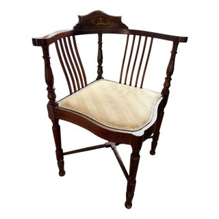 Antique Edwardian Mahogany Corner Chair, 1800s For Sale