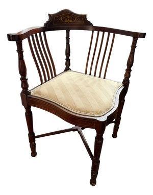 Antique Edwardian Mahogany Corner Chair, 1800s