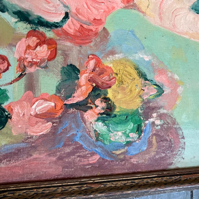 1970’s Original Vintage Abstract Expressionist Outsider Female Nude Painting Vintage Frame For Sale - Image 4 of 5