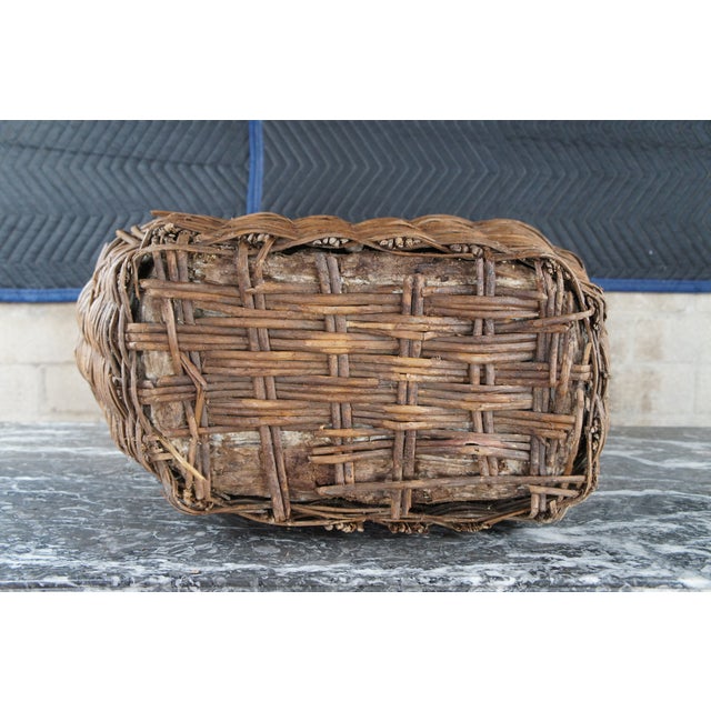 Early 20th Century Antique Chinese Woven Willow Oil Container Food Storage Basket Vessel Jar For Sale - Image 9 of 10