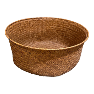 Woven Storage Wicker Basket Round Shape Vintage Modern