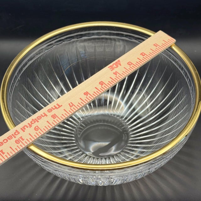Glass 1990s Marquis by Waterford "Hanover Gold" Serving Bowl (10") For Sale - Image 7 of 8
