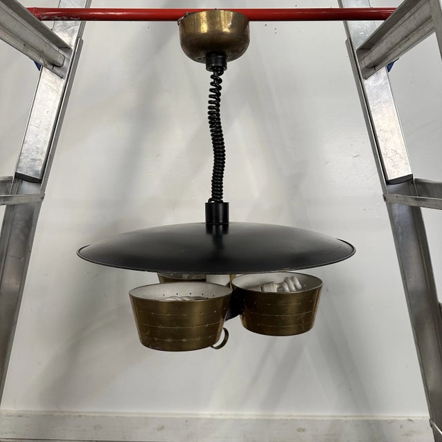 Mid 20th Century Gerald Thurston Lightolier Pull Down Pendant Chandelier Ceiling Lamp Mid-Century Modern For Sale - Image 5 of 12