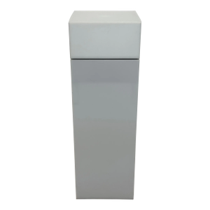 Haziza Illuminated and Motorized Rotating White Lucite Pedestal Table