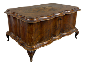 Chippendale Jewelry Box in Padded Burl Wood