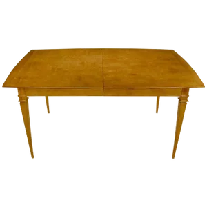 Empire Style Burled Walnut Parquetry Top Dining Table With Copper Accent